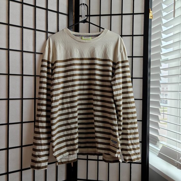 Organic Cotton Men's Brenton Striped Long Sleeve Shirt - Scotch and Soda - XXL
